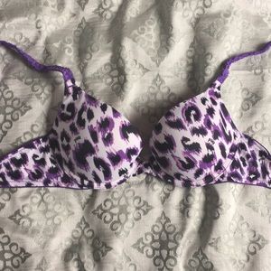 PINK Purple animal print bra